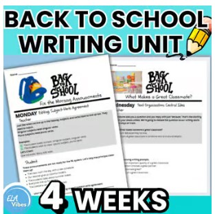 Back to School writing prompts for 3rd, 4th, and 5th grade students