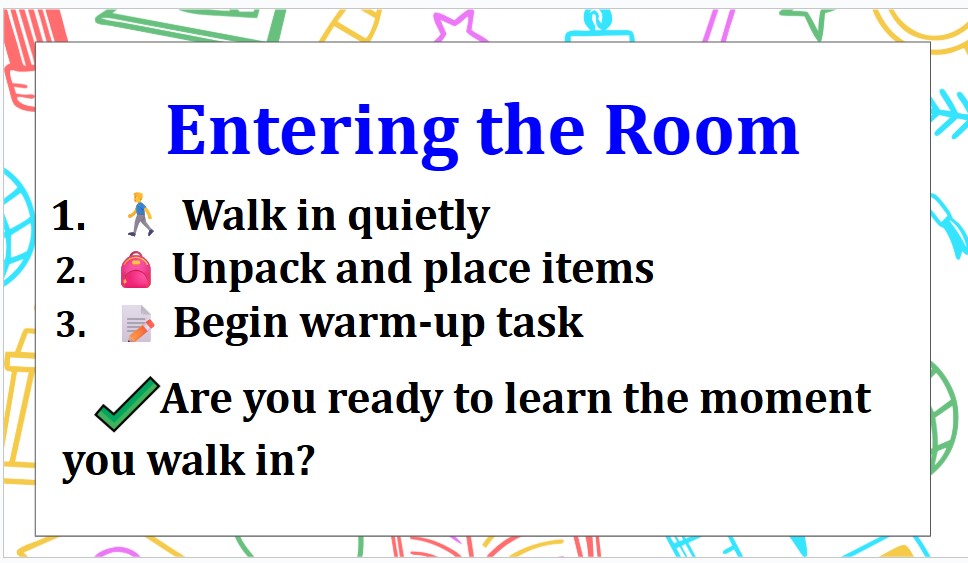 classroom routines and procedures