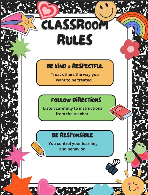 classroom rules poster
